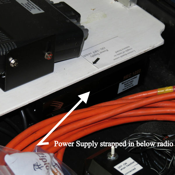 Power supply location Westcoast Amateur Radio Association