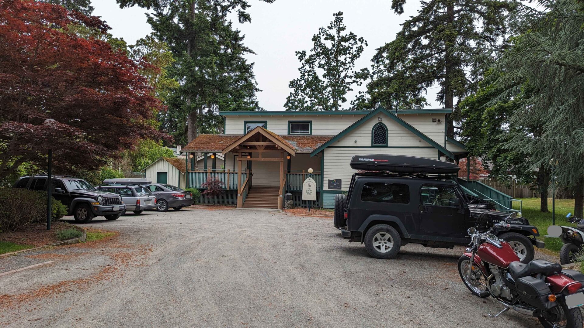 Parking lot outside of Emery Hall in Colwood